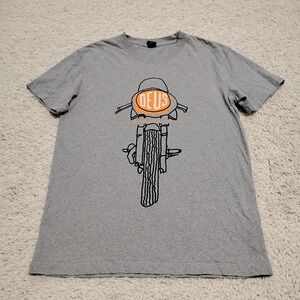 Deus Ex Machina T Shirt Mens Medium Gray Motorcycle Frontal Matchless Biker Logo